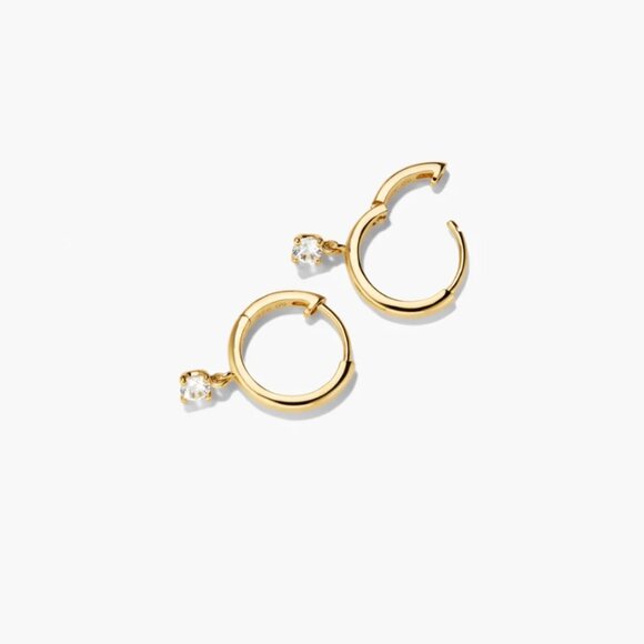 NWT MEJURI Round Lab Grown Sapphire Hoops - Picture 6 of 9